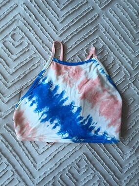Aerie Tie-Dye Swim Top Red, White, & Blue | M